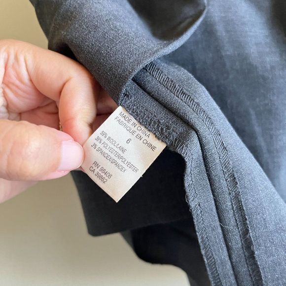 Theory Pencil Skirt Rokita C Heather Gray Wool Blend Side Zipper Women's Size 6 - Picture 5 of 6